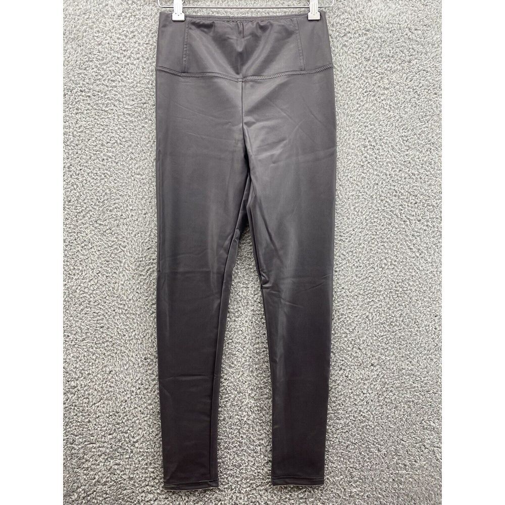7 For All Mankind Womens Pants Gray Size‎ Small Leggings Ankle Moto Faux Leather